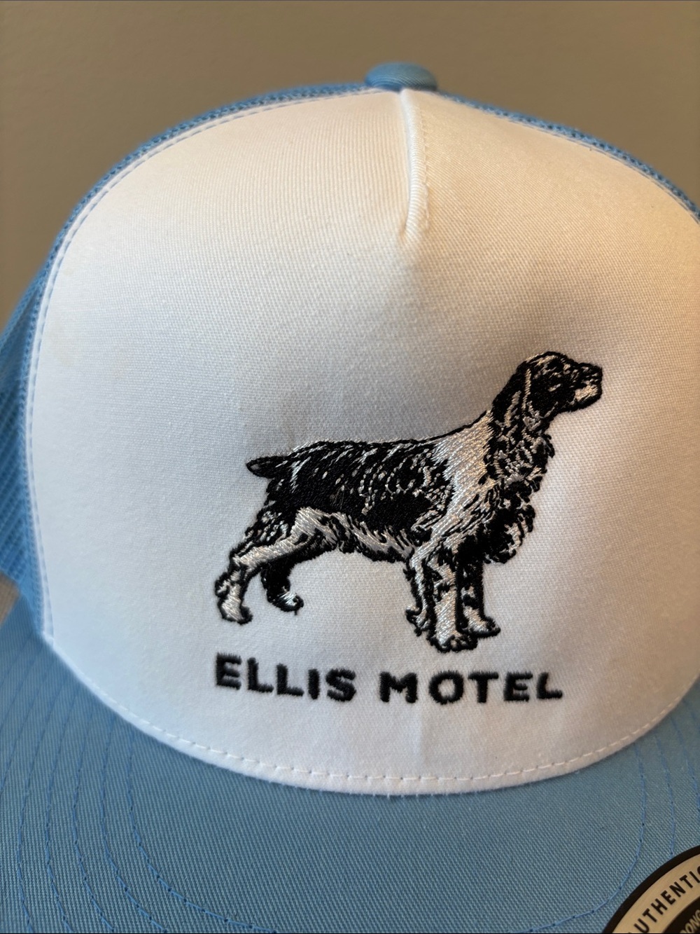 Ellis Motel Blue & White Dog Trucker Hat - Picture 5 of 5